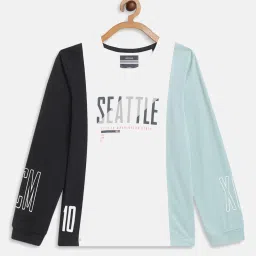 Octave Kids Multicolor Color Block Full Sleeves T-Shirt image 1