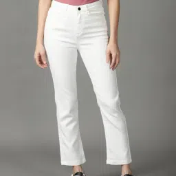 showoffff SHOWOFF White Relaxed Fit High Rise Jeans-picture-22