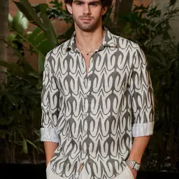 Campus Sutra Grey Regular Fit Printed Shirt-picture-27