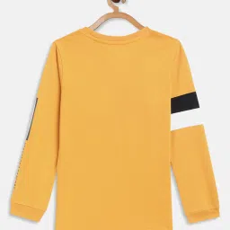 Octave Kids Mustard Printed Full Sleeves T-Shirt image 2