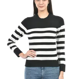 NUMERO UNO Black & White Striped Sweater-picture-14