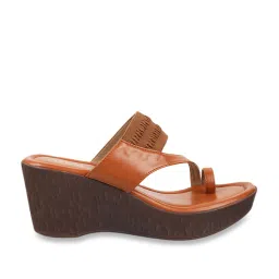 Metro Women's Tan Toe Ring Wedges image 1