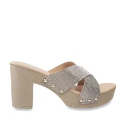 Metro Women's Grey Cross Strap Sandals image 1