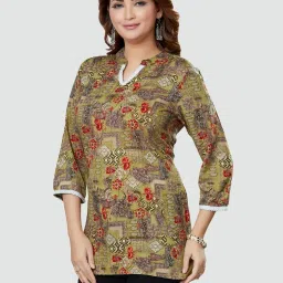 Saree Swarg Green Printed Tunic image 3