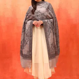 Pashmoda Kohsar Floral Woven Design Jamawar Woolen Shawl image 4