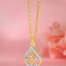 GIVA 18k Yellow Gold Verdure Lab Grown Diamond Pendant-picture-16