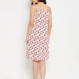 Clovia Off-White Printed Night Dress image 2