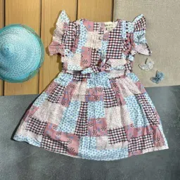 Bella Moda Kids Multicolor Cotton Printed Dress-image-31