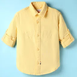 US Polo Assn Cotton Knit Full Sleeves Solid Coloured Shirt- Yellow-image-90
