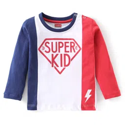 Babyhug 100% Cotton Knit Full Sleeves T-Shirt & Lounge Pant Set Text Print -Multicolour image 2