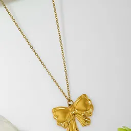 Estailo fashion Women Gold-Plated Bow Knot Pendant With Chain-picture-41