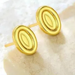 DressBerry Stainless Steel 18K Gold-Plated Circular Shaped Studs-image-90