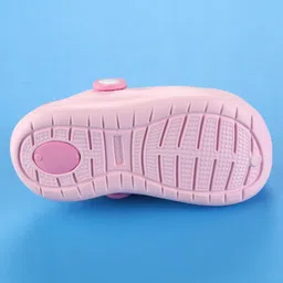 Cute Walk by Babyhug Clogs with Back Strap & Floral Applique - Pink image 5