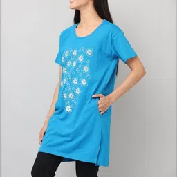 Linoges Women Floral Printed Pockets 1 T-shirt image 4