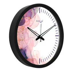 RANDOM White & Purple Round Printed 30.4 cm Analogue Wall Clock image 3