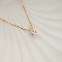 Perfectly Average Oval CZ Pendant Necklace for Women & Girls-image-7