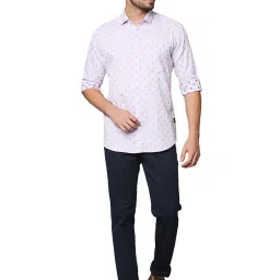 Raymond Light Purple Regular Fit Printed Shirt image 5