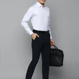 Luxure By Louis Philippe Blue Cotton Regular Fit Checks Shirt image 5