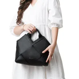 Lavie Luxe Black LX Crossway Md Satchel Handbag-image-7