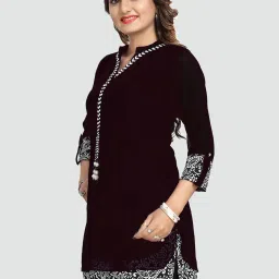 Saree Swarg Brown Embellished Tunic image 3