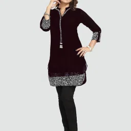 Saree Swarg Brown Embellished Tunic image 4