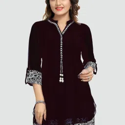 Saree Swarg Brown Embellished Tunic image 1