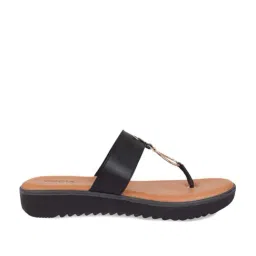 Rocia by Regal Women's Black Thong Wedges-picture-30