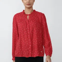 Van Heusen Red Polka Dots Shirt-image-8