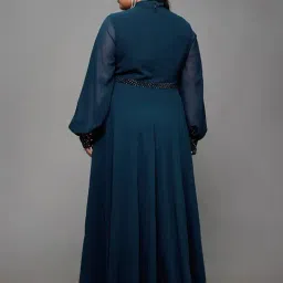 Miss Chase A+ Teal Embellished Maxi Dress image 2