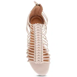 Metro Women's Beige Gladiator Wedges image 3