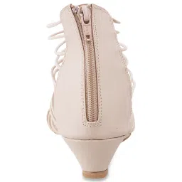 Metro Women's Beige Gladiator Wedges image 5