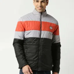 Dragon Hill Multi Relaxed Fit Colour Block Quilted Jacket-image-19