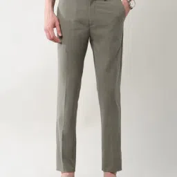 Arrow New York Green Slim Fit Trousers-image-13