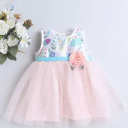 MANY FROCKS & Girls Printed Net Fit & Flare Dress-picture-23