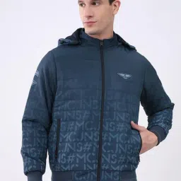 Monte Carlo Navy Blue Regular Fit Printed Jacket-picture-37