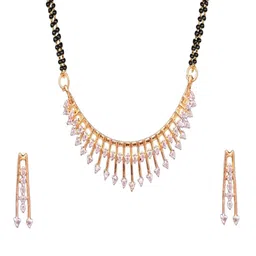 Nirali Creation Artificial Stones Studded Mangalsutra With Earrings image 1