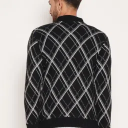 Duke Black Regular Fit Self Pattern Jacket image 2