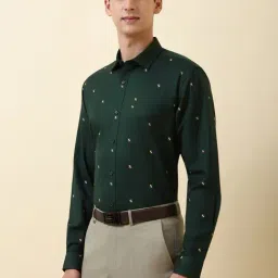 Allen Solly Green Cotton Regular Fit Printed Shirt image 3