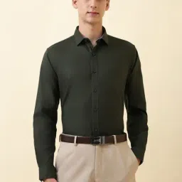 Allen Solly Green Cotton Regular Fit Shirt-picture-10