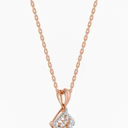 GIVA 18k Rose Gold Enigma Lab Grown Diamond Pendant image 4