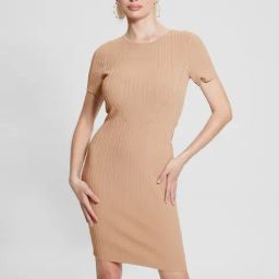 Guess Khaki Stripes Short sleeve Dress-picture-5