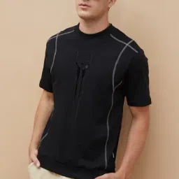 Bossini Black Relaxed Fit Printed T-Shirt-image-15