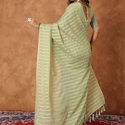 Dori Striped Beads and Stones Saree image 3