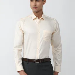 Van Heusen Beige Cotton Regular Fit Texture Shirt image 1