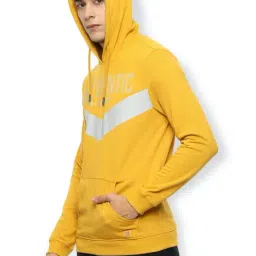 Van Heusen Yellow Slim Fit Printed Hooded SweatShirt image 3