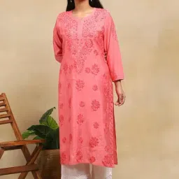 House of Chikankari Light Pink Kurta-picture-38