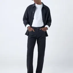 Ascot by Westside Charcoal Solid Relaxed-Fit Cotton Shirt image 3