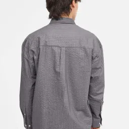 Campus Sutra Grey Regular Fit Texture Shirt image 2
