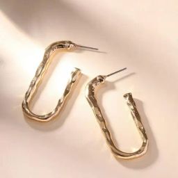Priyaasi Gold Contemporary Hammered Hoop Earring-picture-21