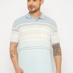 Duke Blue Regular Fit Striped Polo T-Shirt-picture-14